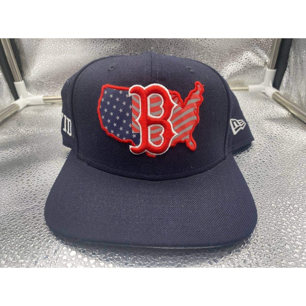 New Era Boston Red Sox Men OSFM Navy USA Flag‎ Map Snapback Hat David Embroidery